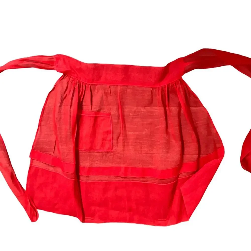 Elegant Red Kitchen Apron